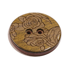 Acrylic Button 2 Hole Engraved 18mm Bronze