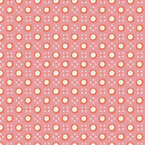 Wildflowers from Happy Homestead in Pink/Orange by Samantha Johnson for Cloud9 Fabrics