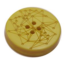 Acrylic Button 4 Hole Engraved 23mm Yellow