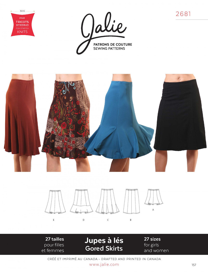 Knit Gored Skirt Pattern by Jalie