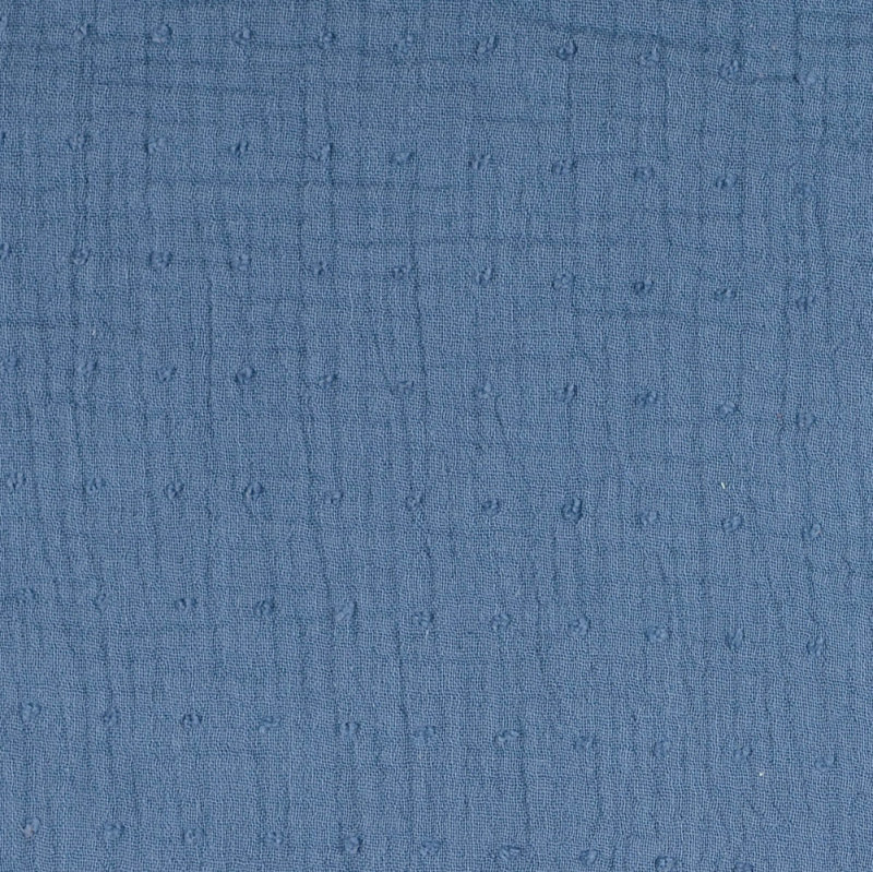 Mid Blue Dobby Double Gauze from Milsato by Modelo Fabrics