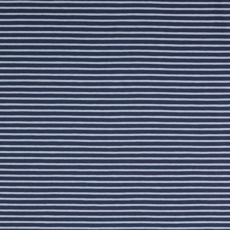 Navy and Blue Striped Knit from Nantes by Modelo Fabrics