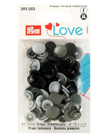 Prym Assorted Greys Non-sew Colour Snaps - 12.4mm 30 Pieces