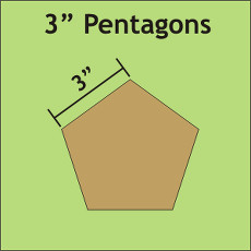 3 Inch Pentagons 12 Pieces - Paper Piecing