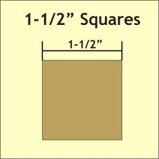 1 - 1/2in Squares Small Pack 70 Complete Pieces - Paper Pieces