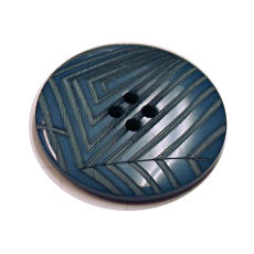 Acrylic Button 4 Hole Deep Ridged 25mm Deep Blue