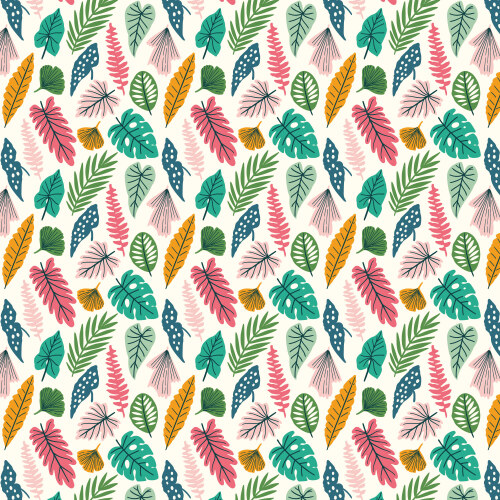 Exotic Leaves from Bohemian Paradise in Multi by Maria Galybina for Cloud9 Fabrics