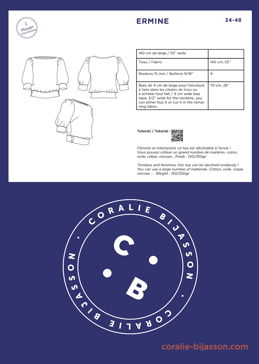 Ermine Blouse Pattern By Coralie Bijasson