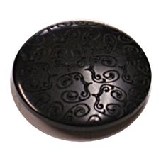 Acrylic Shank Button Embossed 15mm Black