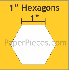 1in Hexagons Small Pack 100 Pieces - Paper Piecing