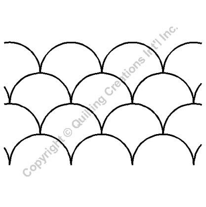 Clamshell #1 Stencil Quilting Stencil Size: 3 in or 9cm