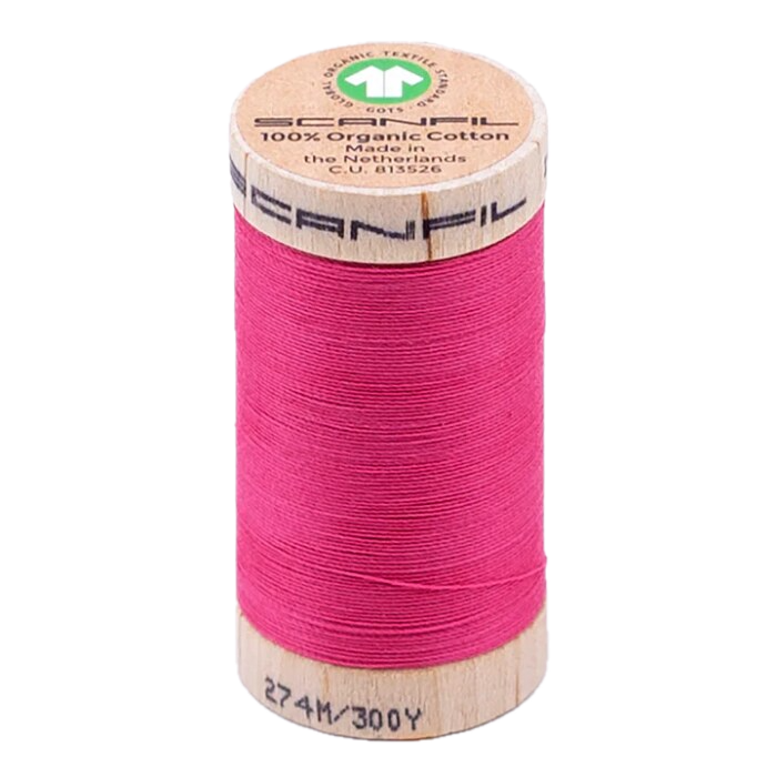 Pink Lemonade 30/2 Weight Scanfil Organic Thread 274 Metres (300 Yards)