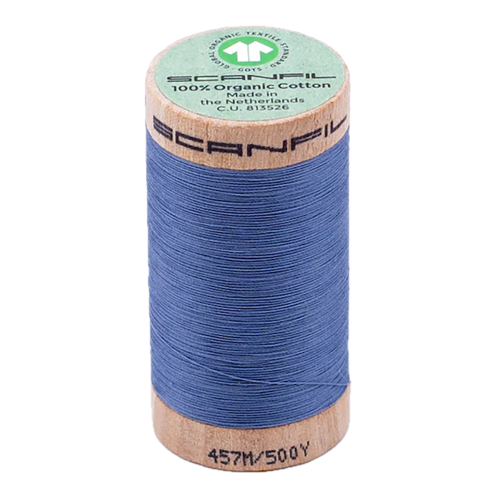 Blue Shadow 50/2 Weight Scanfil Organic Thread 457 Metres (500 Yards)