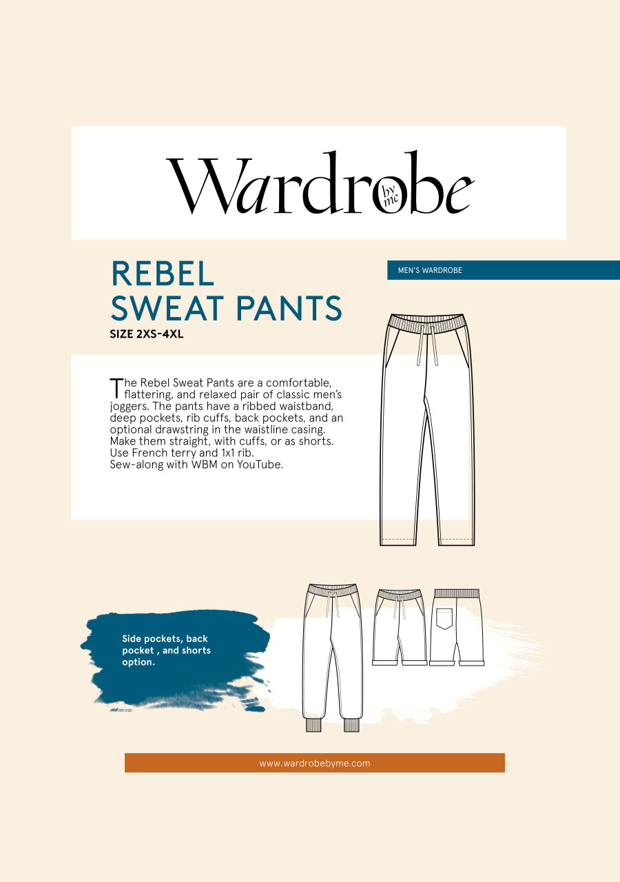 Mens Rebel Sweat Pants Pattern by Wardrobe By Me