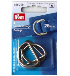 Prym D-rings 25mm Silver Col 4pcs