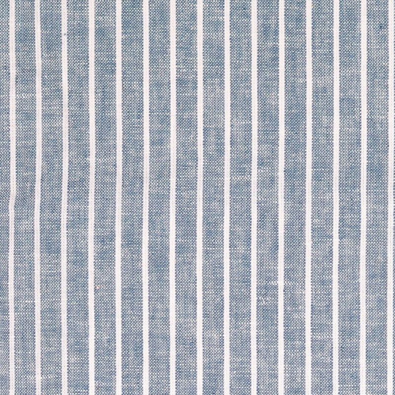 Denim Blue Yarn Dyed Wide Stripe Linen Cotton Blend from Carbury by Modelo Fabrics