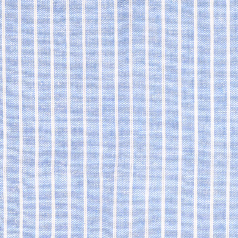 Sky Blue Yarn Dyed Wide Stripe Linen Cotton Blend from Carbury by Modelo Fabrics