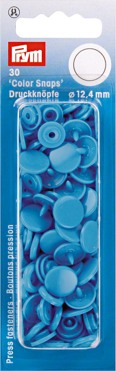 Prym Steel Blue Non-sew Colour Snaps - 12.4mm 30 Pieces