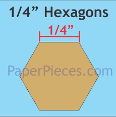 1/4in Hexagons Small Pack 200 Pieces - Paper Piecing