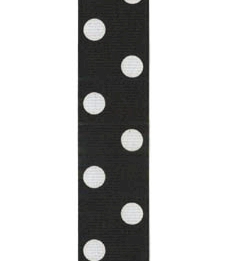 Spot Print Ribbon 7/8in 20mm Black/white 50yds / 46m