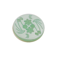 Acrylic Button 2 Hole Engraved 14mm Aqua