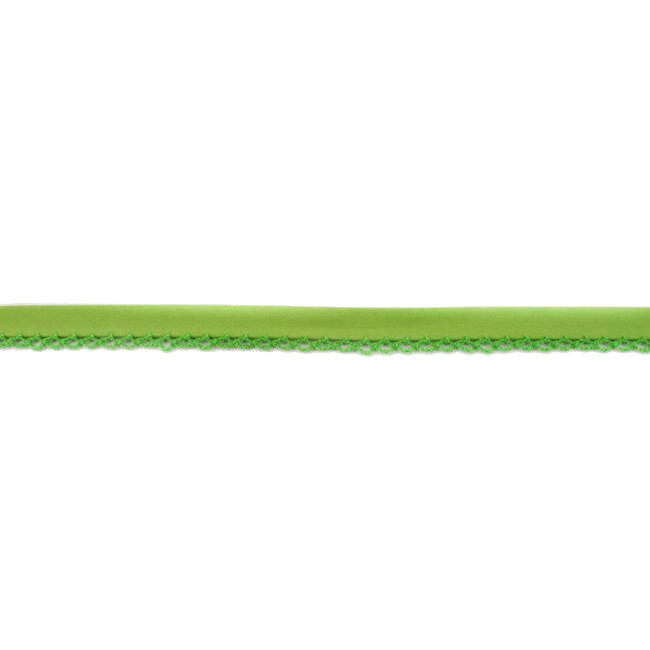 Lime Crochet-edged Poplin Bias Binding Double Fold - 15mm X 25m &#8987;