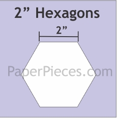 2in Hexagons Small Pack 25 Pieces - Paper Piecing