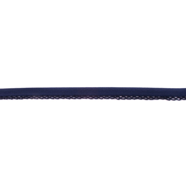 Dark Blue Crochet-edged Poplin Bias Binding Double Fold - 15mm X 25m &#8987;