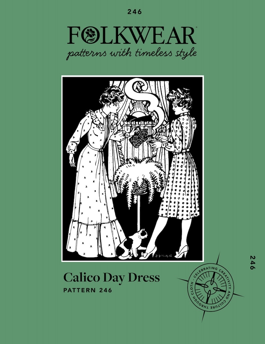 Calico Day Dress By Folkwear Patterns