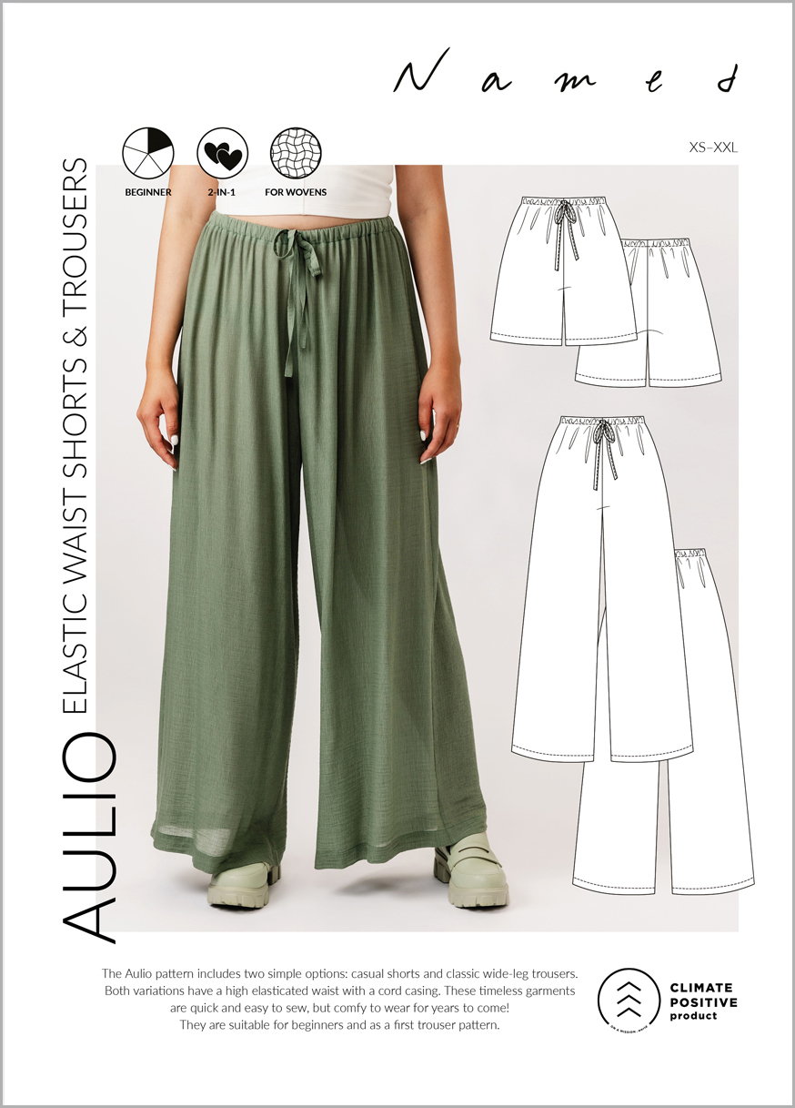 Aulio Elastic Waist Shorts & Trousers Pattern By Named Clothing (Avail Jan)