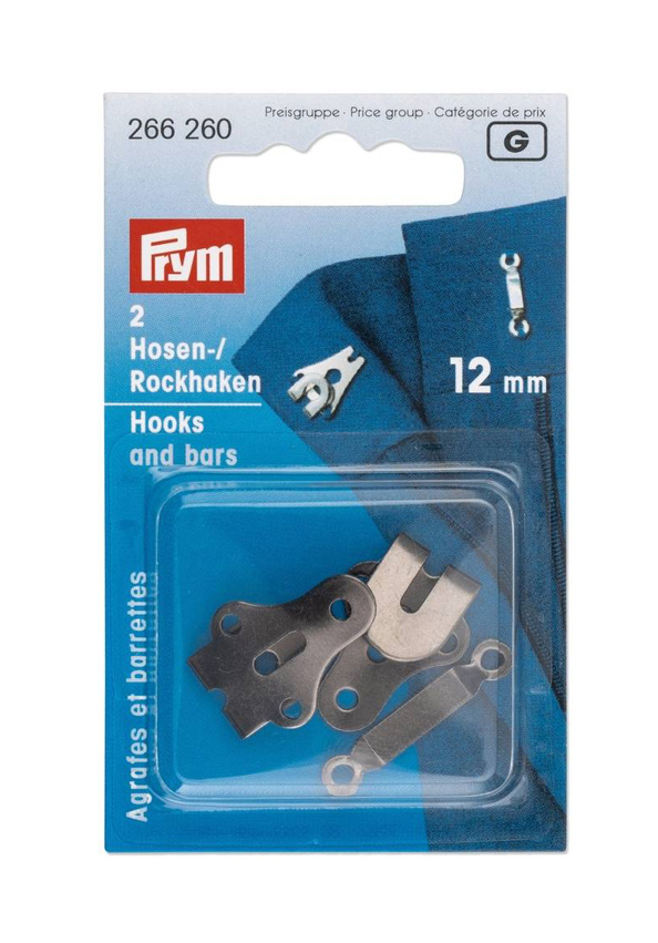 Prym Trouser And Skirt Hooks And Bars 12mm Black Colour