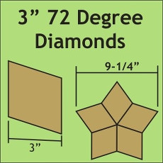 3 Inch 72 Degree Diamonds 30 Pieces - Paper Piecing
