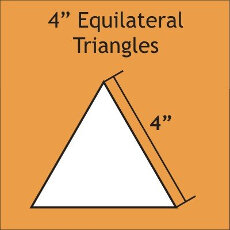 4 Inch Equilateral Triangles 25 Pieces - Paper Piecing