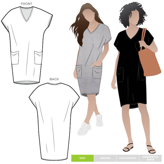 Kitt Knit Dress Pattern Size 18-30 By Style Arc