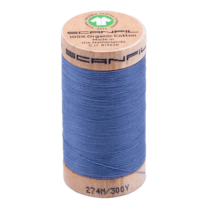 Blue Shadow 30/2 Weight Scanfil Organic Thread 274 Metres (300 Yards)
