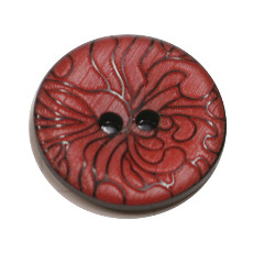 Acrylic Button 2 Hole Engraved 18mm Red