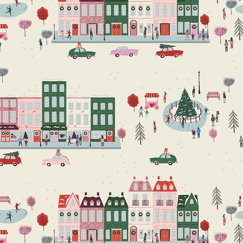 Joyful Boulevard Day from Christmas In The City by AGF Studio in Cotton for AGF