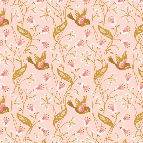Birdie Pink From Vintage Charm By Popeia Herzog For Cloud9 Fabrics (Due Dec)