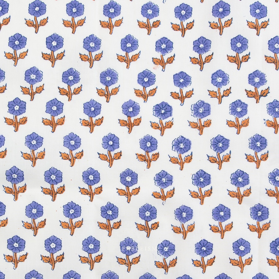 Flowering In Violet From Indian Block Prints Cottage By Fableism (Avail Apr)