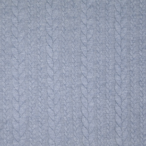 Denim Heathered Cable Jacquard Knit from Barso by Modelo Fabrics (Due Nov)