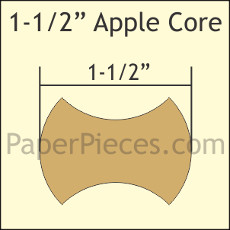 1.5 Inch Apple Cores 135 Pieces - Paper Piecing