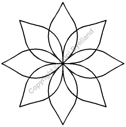 Continuous Flowers Quilting Stencil Size: 4in or 10cm