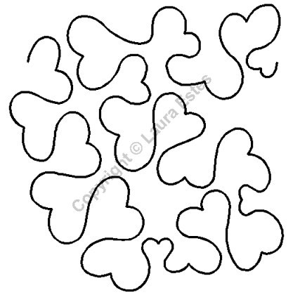 Heart Stipple Quilting Stencil Size: 7 in or 19cm