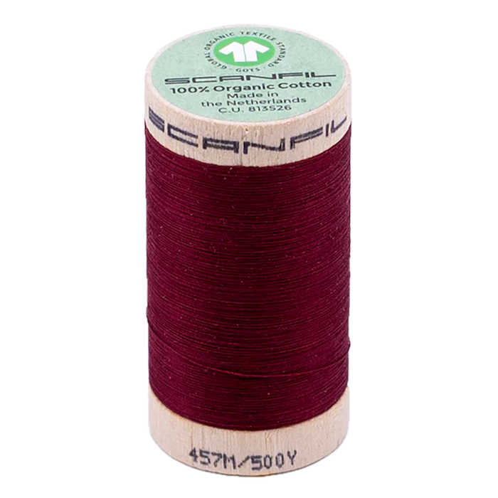 Rhubarb 50/2 Weight Scanfil Organic Thread 457 Metres (500 Yards)