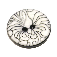 Acrylic Button 2 Hole Engraved 18mm White