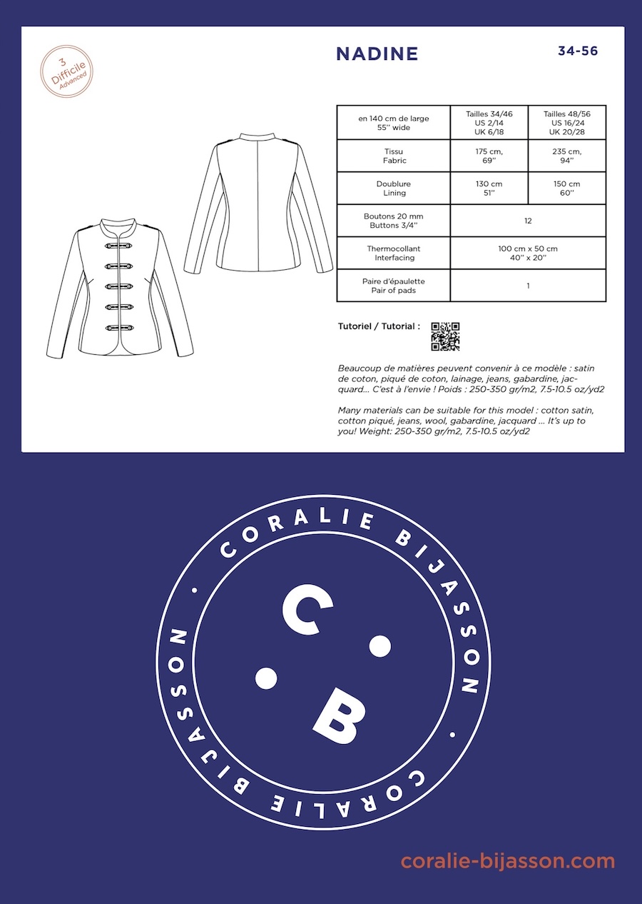 Nadine Jacket Pattern By Coralie Bijasson