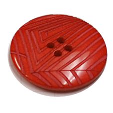 Acrylic Button 4 Hole Deep Ridged 25mm Red