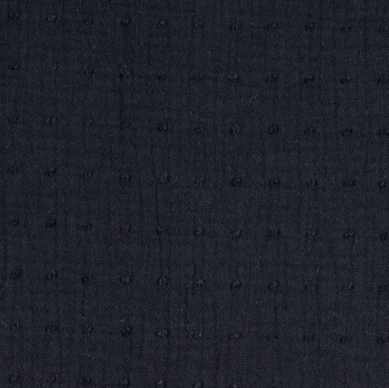 Black Dobby Double Gauze from Milsato by Modelo Fabrics