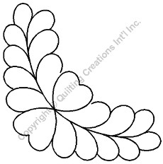 Feather Border Quilting Stencil Size: 8in x 4.5in or 20.3 x 11.4cm