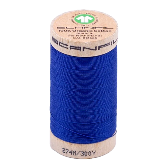 Nautical Blue 30/2 Weight Scanfil Organic Thread 274 Metres (300 Yards)